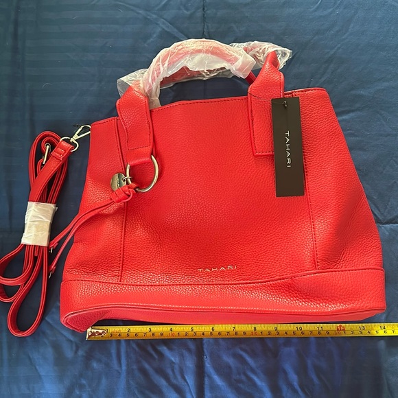 Ring Ding Tahari Satchel has n RED - Picture 1 of 6